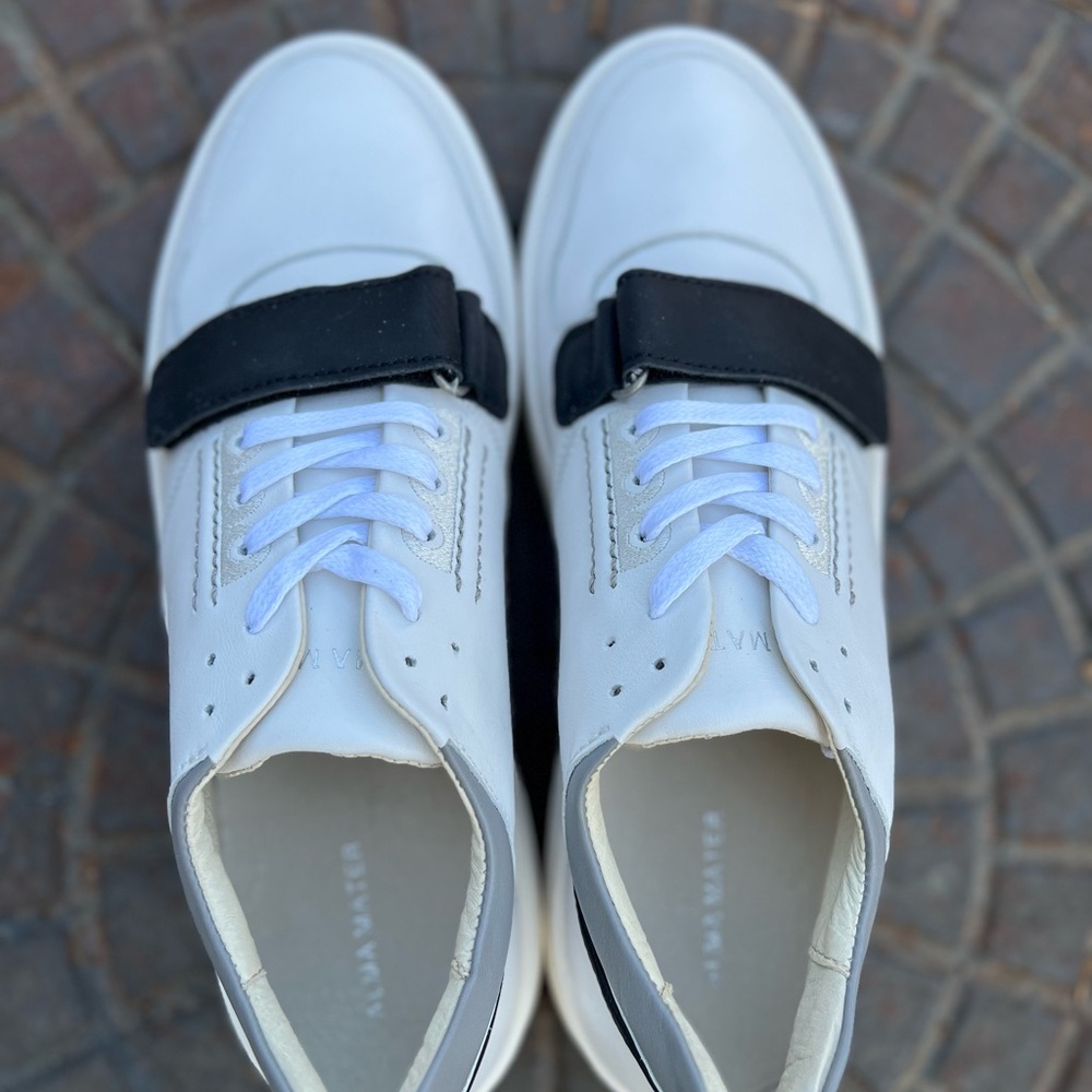 White Alma Mater Low Tops with Black Detail